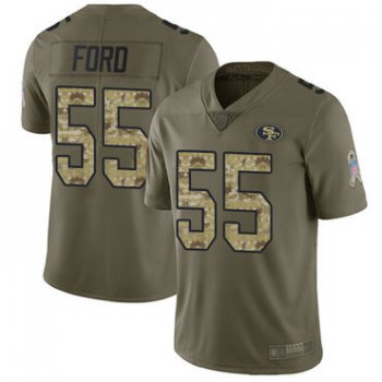 49ers #55 Dee Ford Olive Camo Youth Stitched Football Limited 2017 Salute to Service Jersey