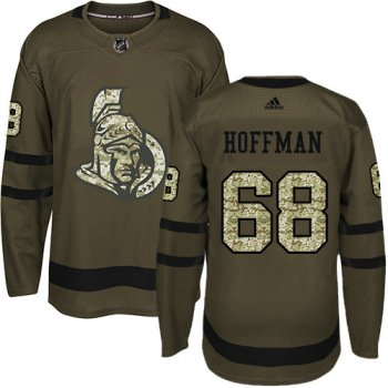 Kid Adidas Senators 68 Mike Hoffman Green Salute to Service Stitched NHL Jersey