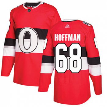 Kid Adidas Senators 68 Mike Hoffman Red Authentic 2017 100 Classic Stitched NHL Jersey