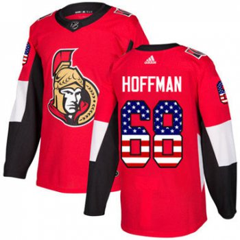 Kid Adidas Senators 68 Mike Hoffman Red Home Authentic USA Flag Stitched NHL Jersey