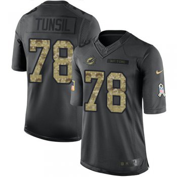 Youth Nike Dolphins 78 Laremy Tunsil Black Stitched NFL Limited 2016 Salute to Service Jersey
