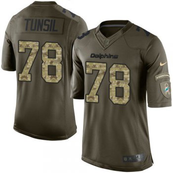 Youth Nike Dolphins 78 Laremy Tunsil Green Stitched NFL Limited Salute to Service Jersey