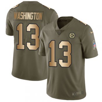 Nike Steelers #13 James Washington Olive Gold Youth Stitched NFL Limited 2017 Salute to Service Jersey