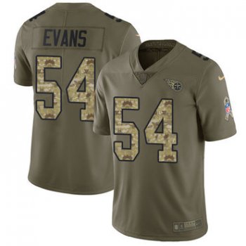Nike Titans #54 Rashaan Evans Olive Camo Youth Stitched NFL Limited 2017 Salute to Service Jersey