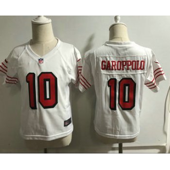 Toddler San Francisco 49ers #10 Jimmy Garoppolo White 2018 Color Rush Vapor Untouchable Limited Jersey