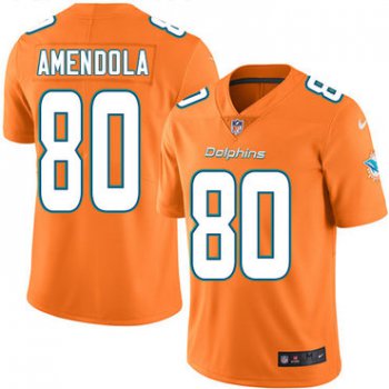 Nike Dolphins #80 Danny Amendola Orange Youth Stitched NFL Limited Rush Jersey
