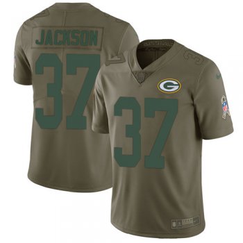 Nike Packers #37 Josh Jackson Olive Youth Stitched NFL Limited 2017 Salute to Service Jersey