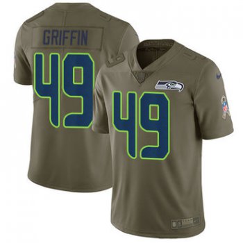 Nike Seahawks #49 Shaquem Griffin Olive Youth Stitched NFL Limited 2017 Salute to Service Jersey