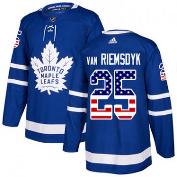 Adidas Toronto Maple Leafs #25 James Van Riemsdyk Blue Home Authentic USA Flag Stitched Youth NHL Jersey