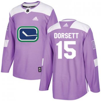 Adidas Vancouver Canucks #15 Derek Dorsett Purple Authentic Fights Cancer Youth Stitched NHL Jersey