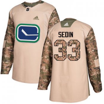 Adidas Vancouver Canucks #33 Henrik Sedin Camo Authentic 2017 Veterans Day Youth Stitched NHL Jersey