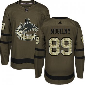 Adidas Vancouver Canucks #89 Alexander Mogilny Green Salute to Service Youth Stitched NHL Jersey
