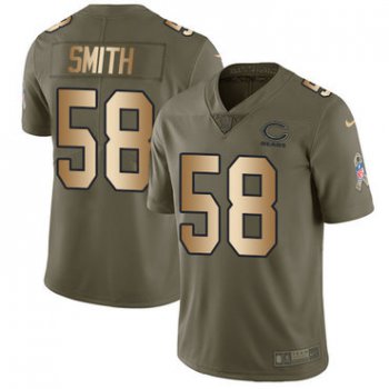 Nike Bears #58 Roquan Smith Olive Gold Youth Stitched NFL Limited 2017 Salute to Service Jersey
