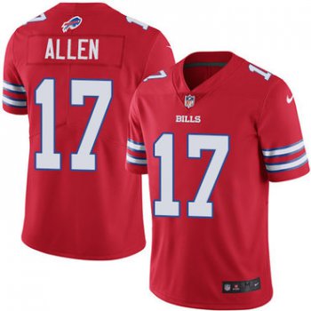 Nike Bills #17 Josh Allen Red Youth Stitched NFL Limited Rush Jersey
