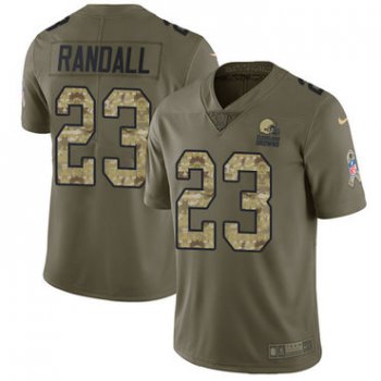 Nike Browns #23 Damarious Randall Olive Camo Youth Stitched NFL Limited 2017 Salute to Service Jersey
