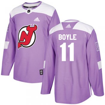 Adidas New Jersey Devils #11 Brian Boyle Purple Authentic Fights Cancer Stitched Youth NHL Jersey