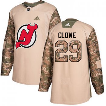 Adidas New Jersey Devils #29 Ryane Clowe Camo Authentic 2017 Veterans Day Stitched Youth NHL Jersey