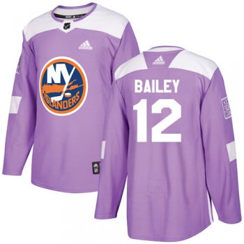 Adidas New York Islanders #12 Josh Bailey Purple Authentic Fights Cancer Stitched Youth NHL Jersey