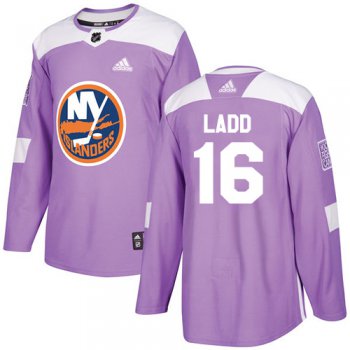 Adidas New York Islanders #16 Andrew Ladd Purple Authentic Fights Cancer Stitched Youth NHL Jersey