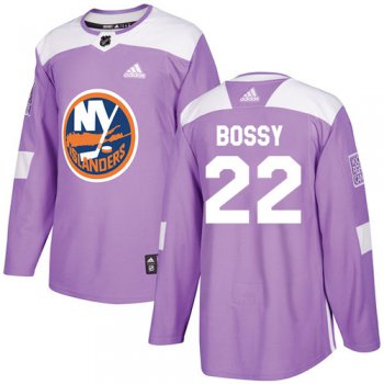Adidas New York Islanders #22 Mike Bossy Purple Authentic Fights Cancer Stitched Youth NHL Jersey