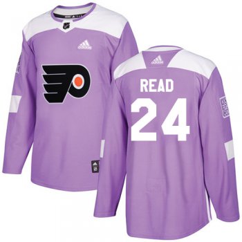 Adidas Philadelphia Flyers #24 Matt Read Purple Authentic Fights Cancer Stitched Youth NHL Jersey