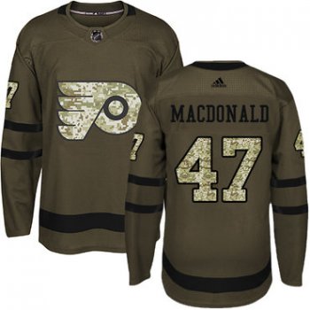 Adidas Philadelphia Flyers #47 Andrew MacDonald Green Salute to Service Stitched Youth NHL Jersey