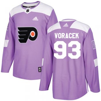 Adidas Philadelphia Flyers #93 Jakub Voracek Purple Authentic Fights Cancer Stitched Youth NHL Jersey