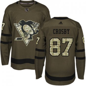 Adidas Pittsburgh Penguins #87 Sidney Crosby Green Salute to Service Stitched Youth NHL Jersey