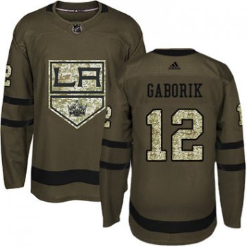 Adidas Los Angeles Kings #12 Marian Gaborik Green Salute to Service Stitched Youth NHL Jersey