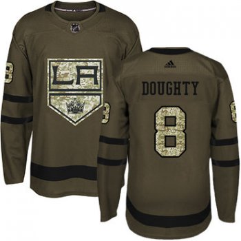 Adidas Los Angeles Kings #8 Drew Doughty Green Salute to Service Stitched Youth NHL Jersey