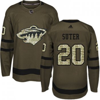 Adidas Minnesota Wild #20 Ryan Suter Green Salute to Service Stitched Youth NHL Jersey
