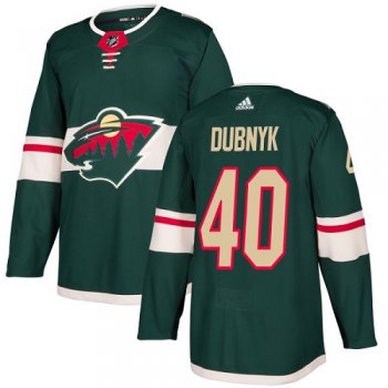 Adidas Minnesota Wild #40 Devan Dubnyk Green Home Authentic Stitched Youth NHL Jersey