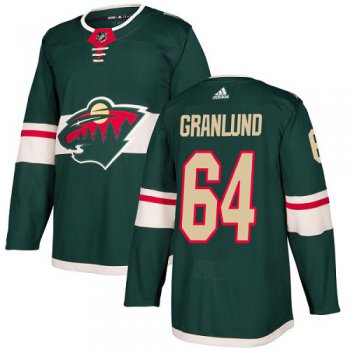 Adidas Minnesota Wild #64 Mikael Granlund Green Home Authentic Stitched Youth NHL Jersey
