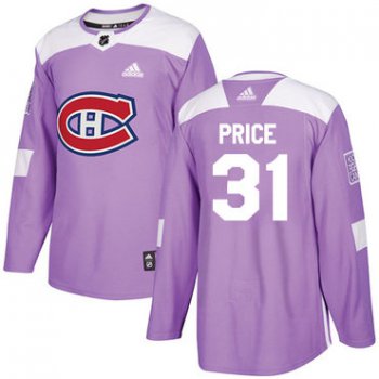 Adidas Montreal Canadiens #31 Carey Price Purple Authentic Fights Cancer Stitched Youth NHL Jersey