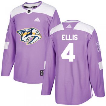Adidas Nashville Predators #4 Ryan Ellis Purple Authentic Fights Cancer Stitched Youth NHL Jersey