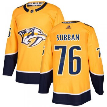 Adidas Nashville Predators #76 P.K Subban Yellow Home Authentic Stitched Youth NHL Jersey
