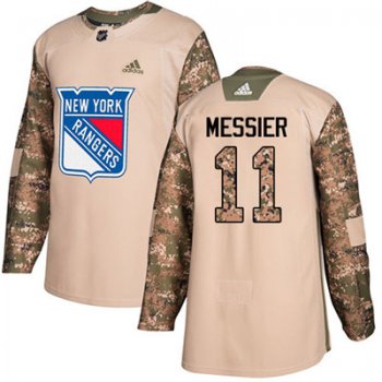 Adidas Detroit Rangers #11 Mark Messier Camo Authentic 2017 Veterans Day Stitched Youth NHL Jersey