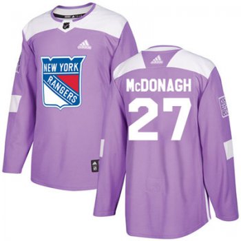 Adidas Detroit Rangers #27 Ryan McDonagh Purple Authentic Fights Cancer Stitched Youth NHL Jersey