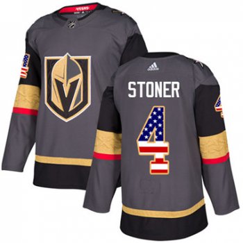Adidas Vegas Golden Knights #4 Clayton Stoner Grey Home Authentic USA Flag Stitched Youth NHL Jersey