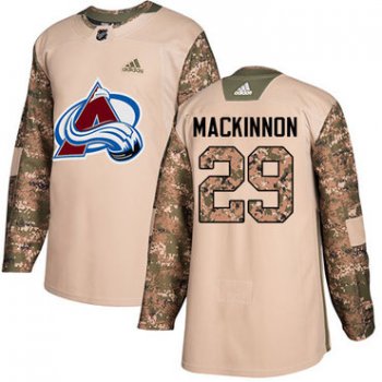 Adidas Avalanche #29 Nathan MacKinnon Camo Authentic 2017 Veterans Day Stitched Youth NHL Jersey
