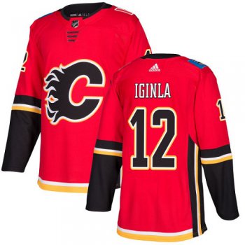 Adidas Flames #12 Jarome Iginla Red Home Authentic Stitched Youth NHL Jersey