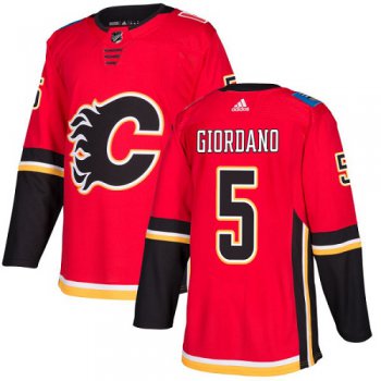 Adidas Flames #5 Mark Giordano Red Home Authentic Stitched Youth NHL Jersey