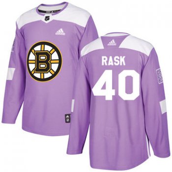 Adidas Bruins #40 Tuukka Rask Purple Authentic Fights Cancer Youth Stitched NHL Jersey