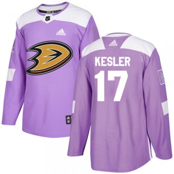 Adidas Ducks #17 Ryan Kesler Purple Authentic Fights Cancer Youth Stitched NHL Jersey