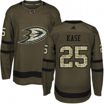Adidas Ducks #25 Ondrej Kase Green Salute to Service Youth Stitched NHL Jersey