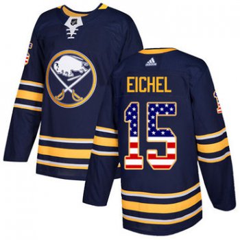 Adidas Sabres #15 Jack Eichel Navy Blue Home Authentic USA Flag Youth Stitched NHL Jersey