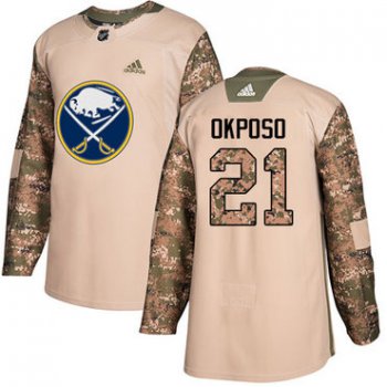 Adidas Sabres #21 Kyle Okposo Camo Authentic 2017 Veterans Day Youth Stitched NHL Jersey