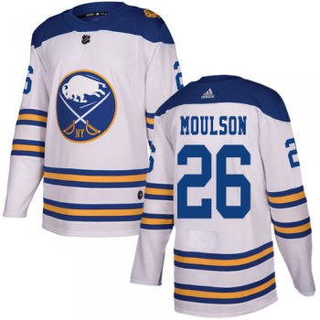 Adidas Sabres #26 Matt Moulson White Authentic 2018 Winter Classic Youth Stitched NHL Jersey