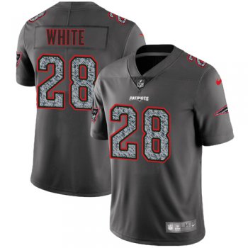 Youth Nike New England Patriots #28 James White Gray Static Stitched NFL Vapor Untouchable Limited Jersey