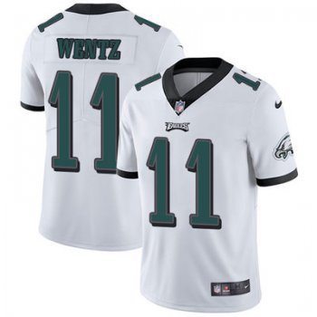 Youth Nike Philadelphia Eagles #11 Carson Wentz White Stitched NFL Vapor Untouchable Limited Jersey